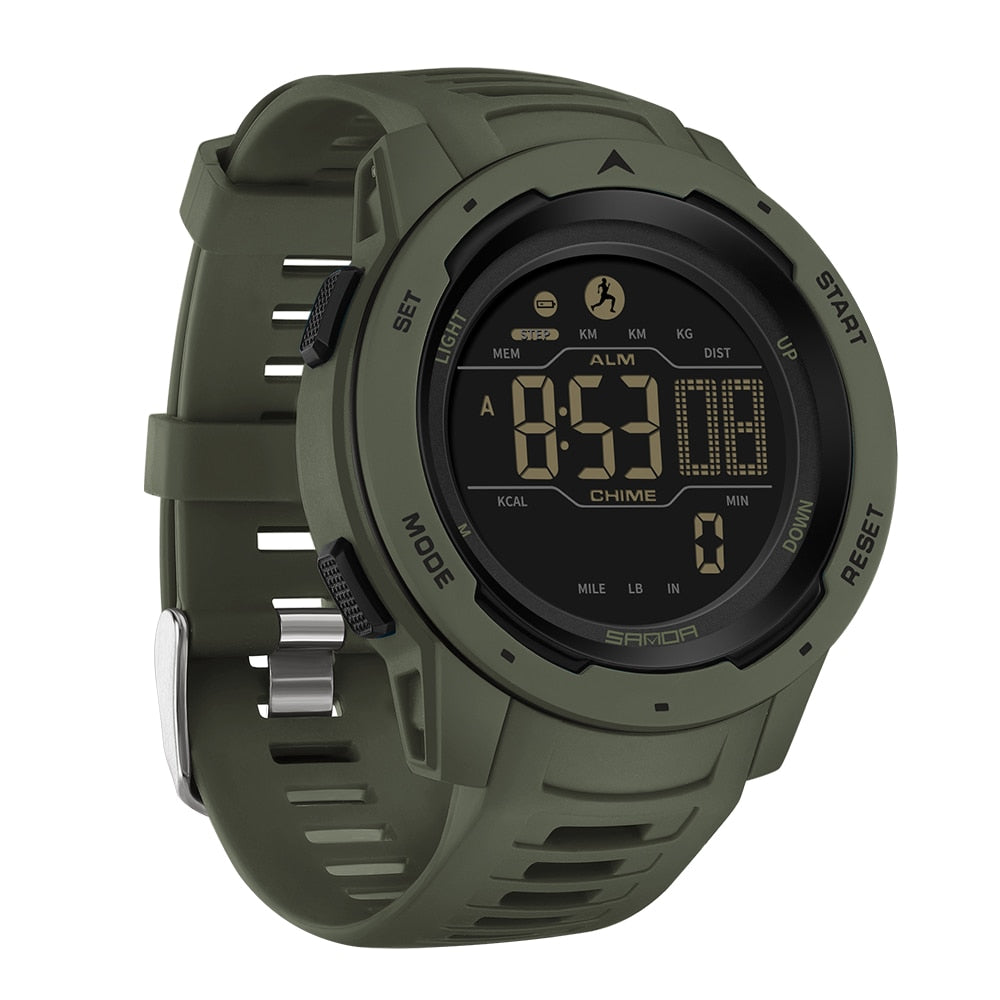 Waterproof Digital Military Pedometer Watch