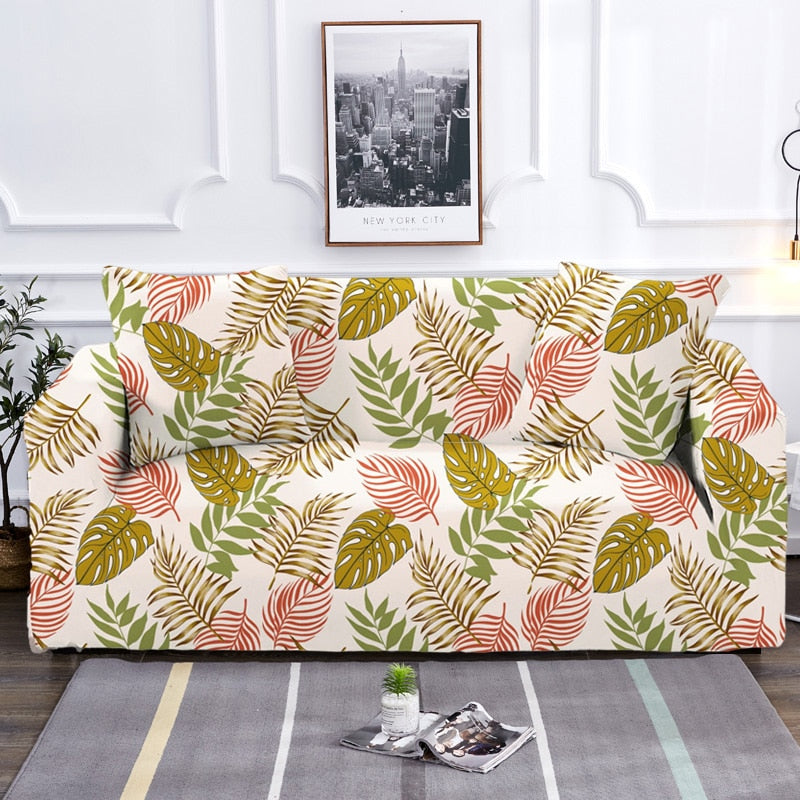 Non-Slip Colorful Elastic Sofa Cover for L-Shaped Sofas