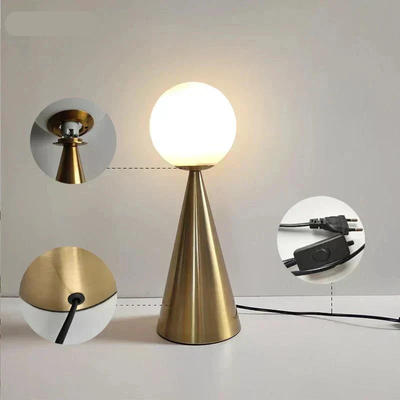 Contemporary Gold and Glass Table Lamp