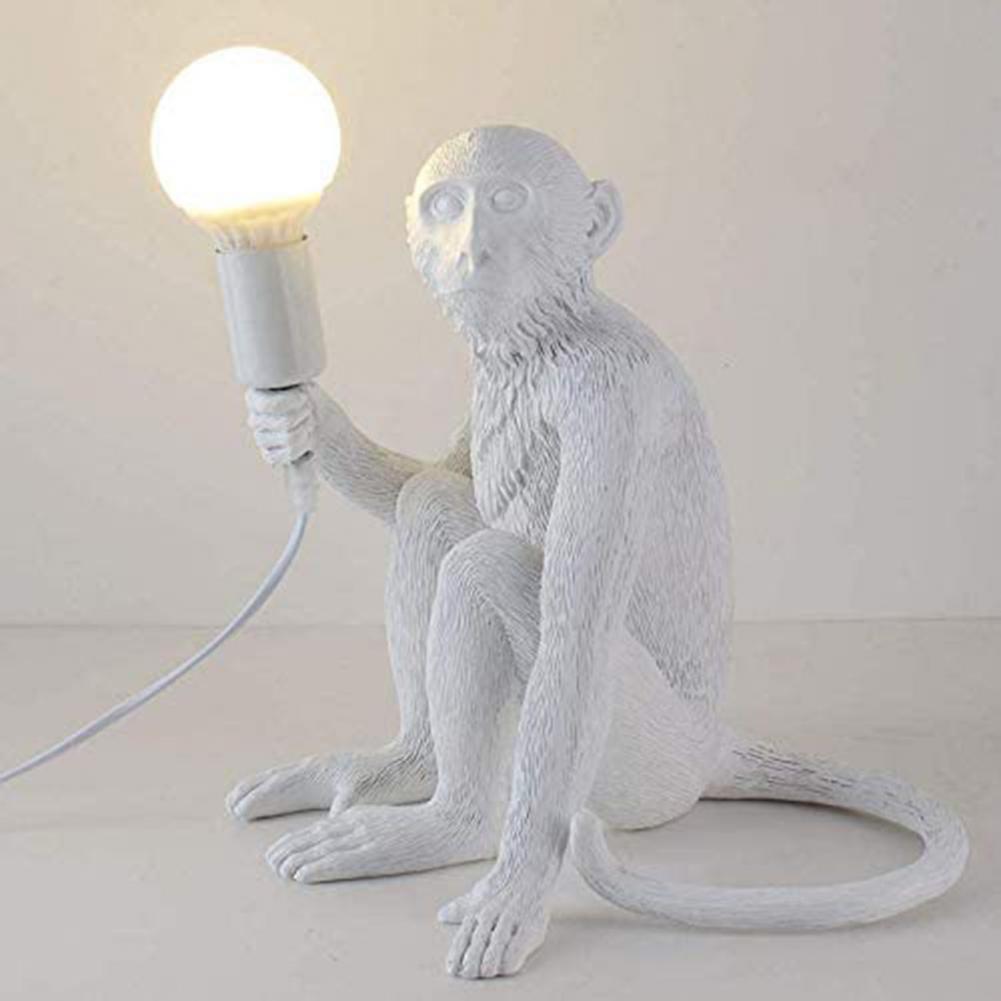 Sitting Monkey Table Lamp in Durable Resin