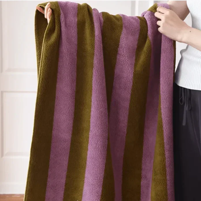 Chunky Retro Striped Cotton Towel