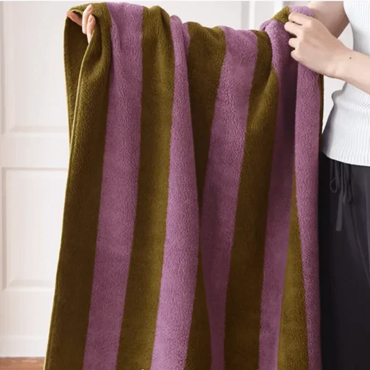 Chunky Retro Striped Cotton Towel
