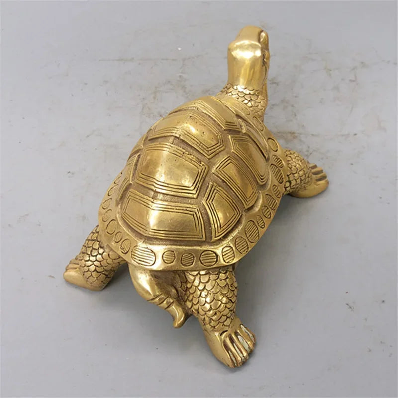 Brass Feng Shui Turtle Statue for Longevity and Health