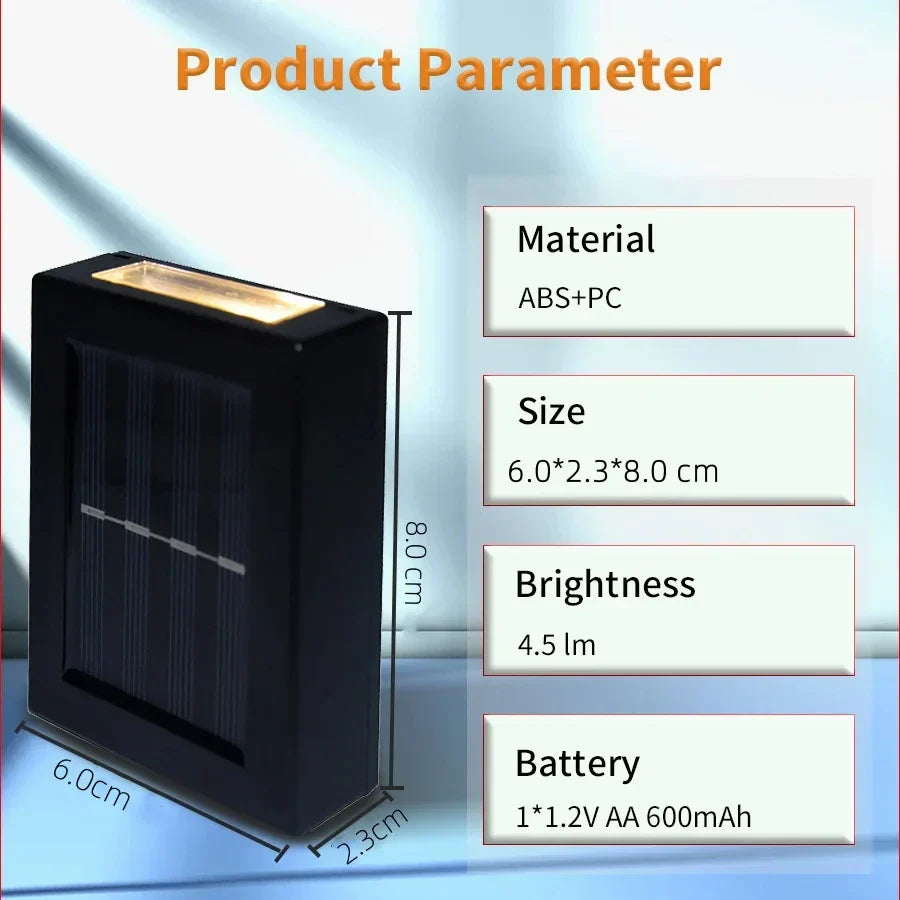 Waterproof Solar LED Wall Light with Up and Down Lighting
