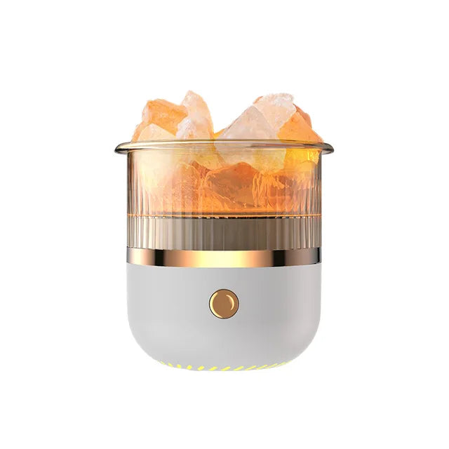 Himalayan Salt Lamp Diffuser with Colorful LED Lights and Ultrasonic Humidifier