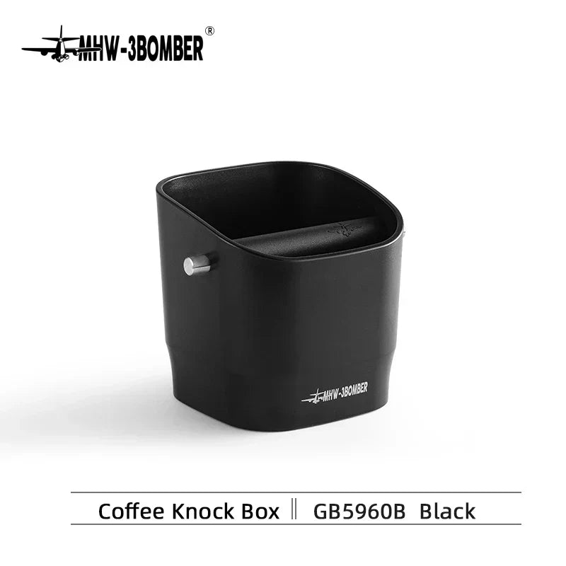 Espresso Knock Box with Detachable Knock Bar and Non-Slip Base, 0.9-1.2L Capacity