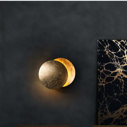 Modern Solar Eclipse Wall Light with Warm LED Backlight