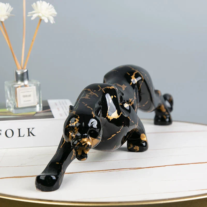Jaguar Stone Sculpture - Elegant Carved Artwork