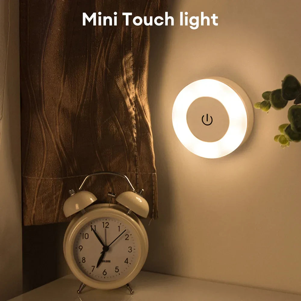 Magnetic Touch LED Night Light - USB Rechargeable, Dimmable Warm & Cool Light