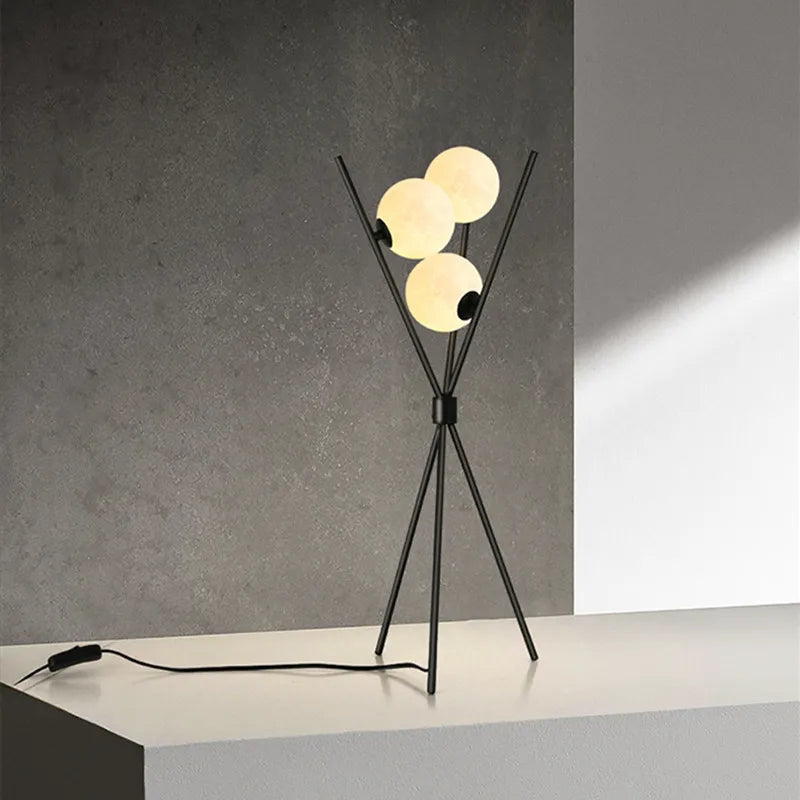 3D Moon Floor Lamp with Tripod Stand and LED Light