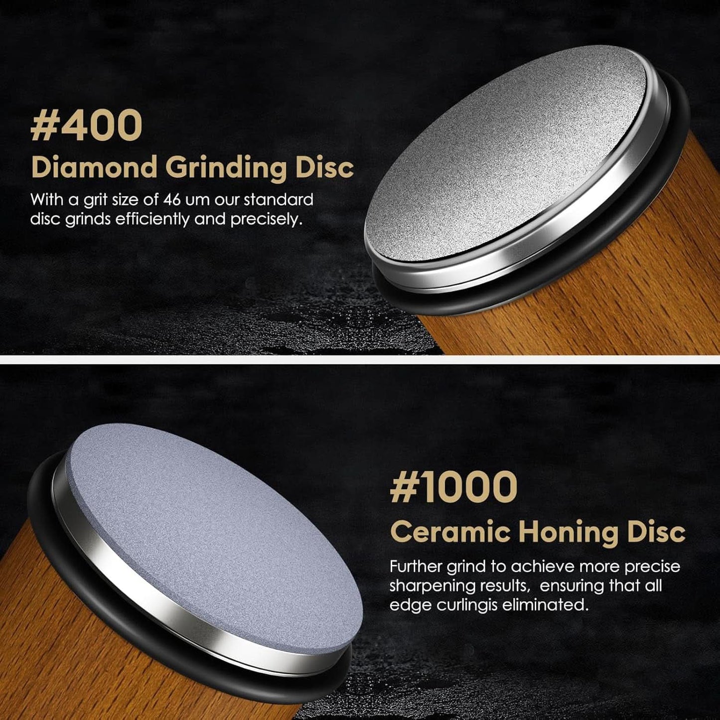 Rolling Diamond and Ceramic Knife Sharpener with Magnetic Angle Guide