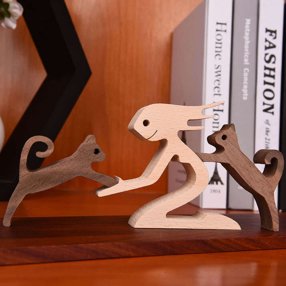 Danish Wooden Animal Ornaments - Hand-Carved Pet Decor