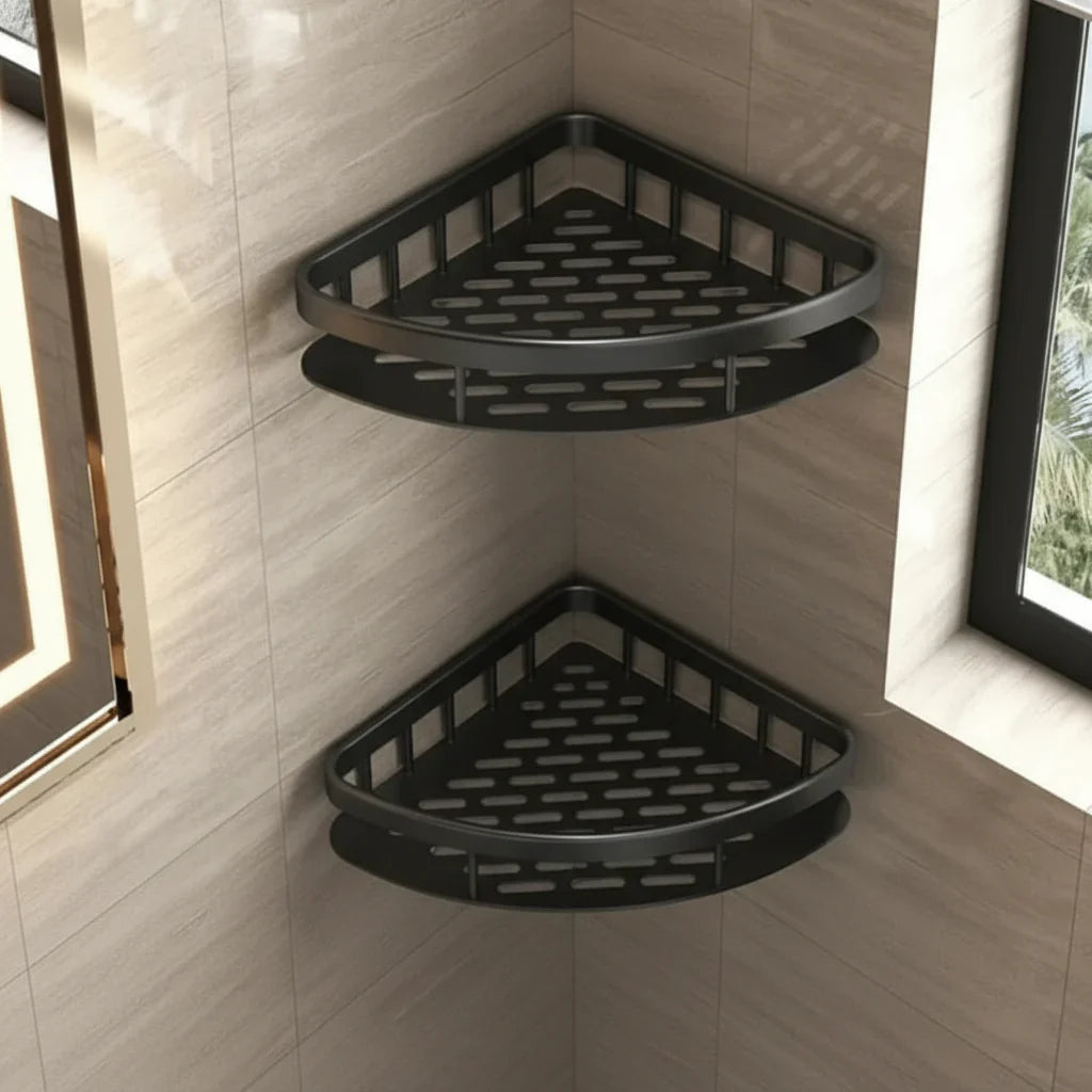 Drill-Free Adhesive Bathroom Shelf - Modern Storage Solution