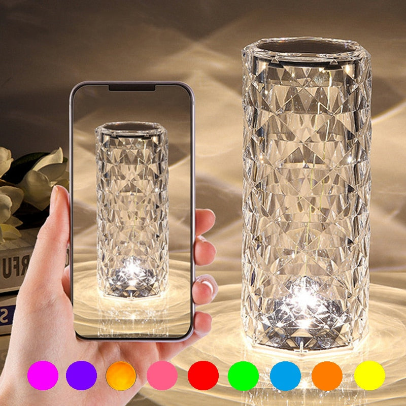 Crystal Touch Table Lamp with 16 Color Options