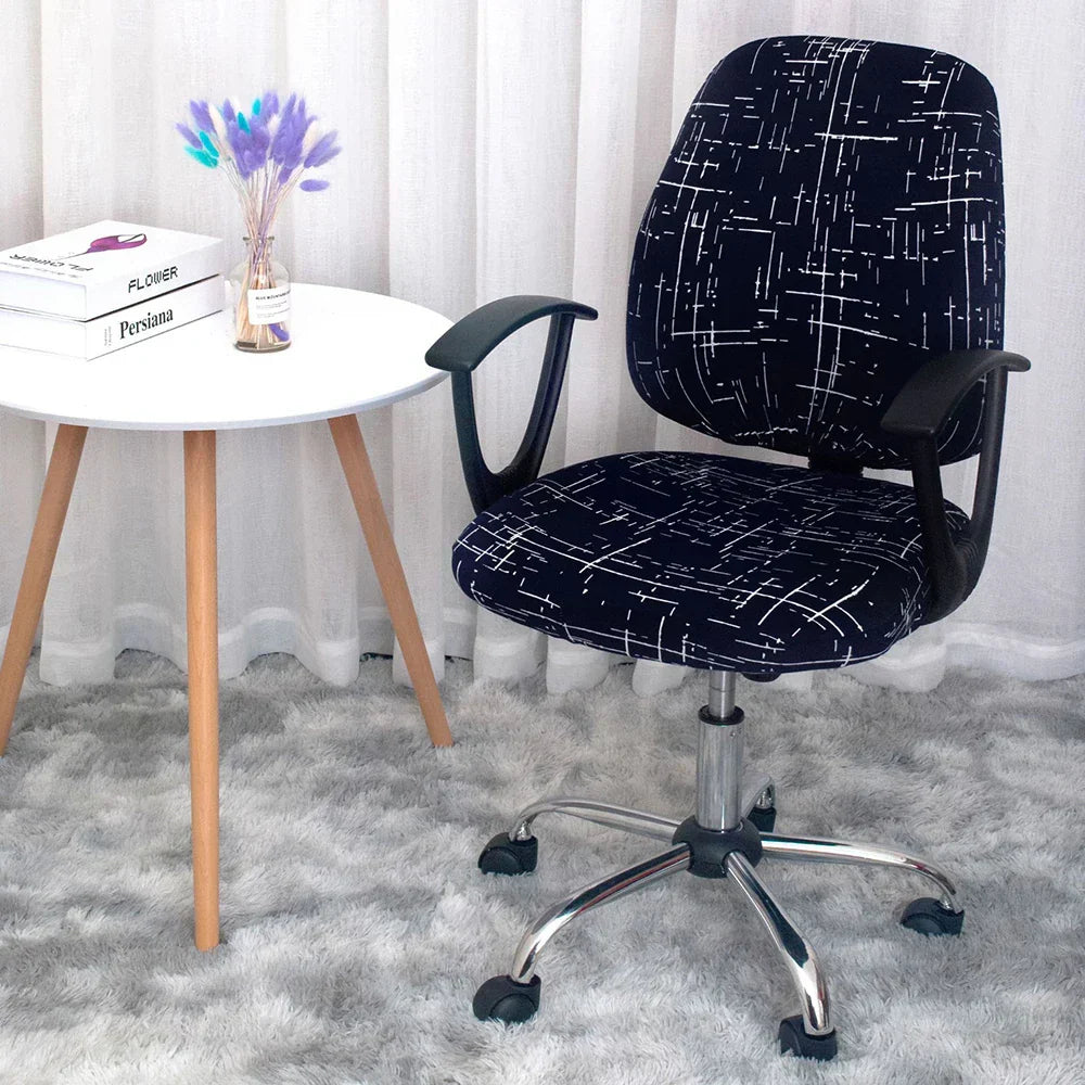 2-Piece Solid Color Spandex Office Chair Covers