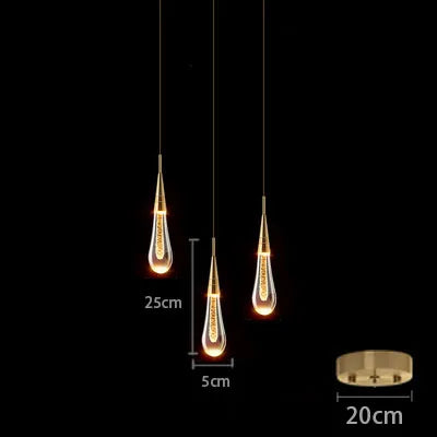 Crystal Pendant Light with Gold Finish and LED Bulbs