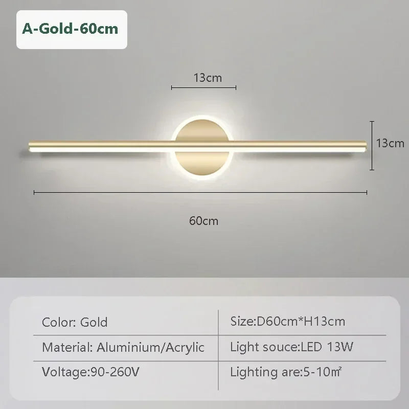 Modern LED Wall Lamp - Elegant Minimalist Design for Bathroom and Bedroom