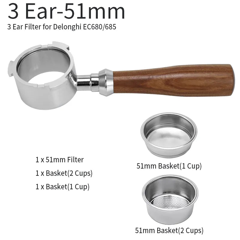51mm Coffee Portafilter for Delonghi EC680 EC685 Espresso Machine