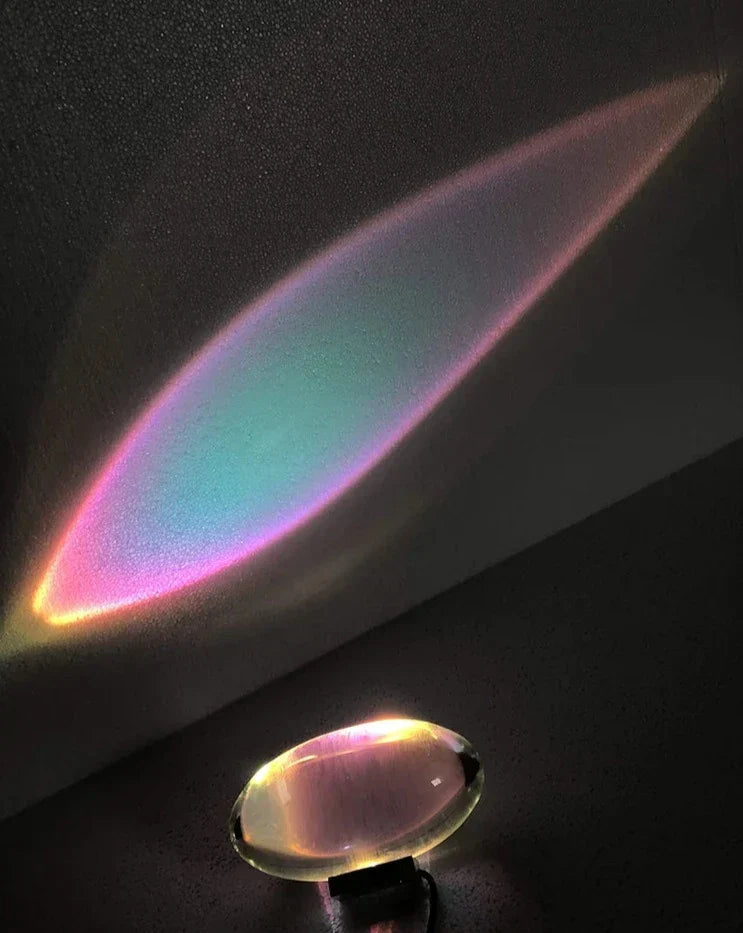 Crystal Sunset Sky Table Lamp with Eye of the Sky Motif