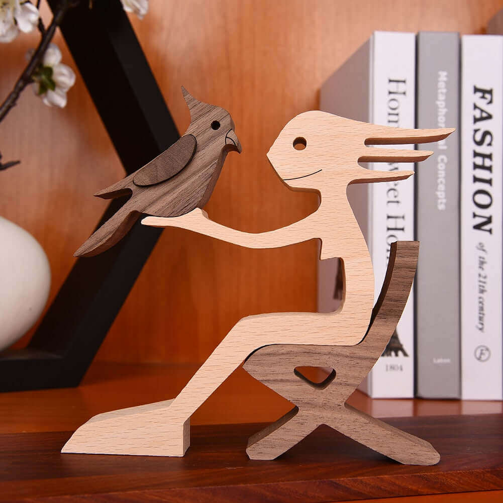 Danish Wooden Animal Ornaments - Hand-Carved Pet Decor