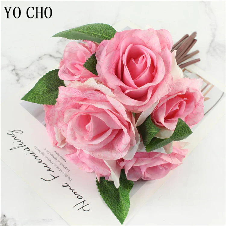 Large Faux Peony Silk Flower Bouquet for Weddings and Home Decor