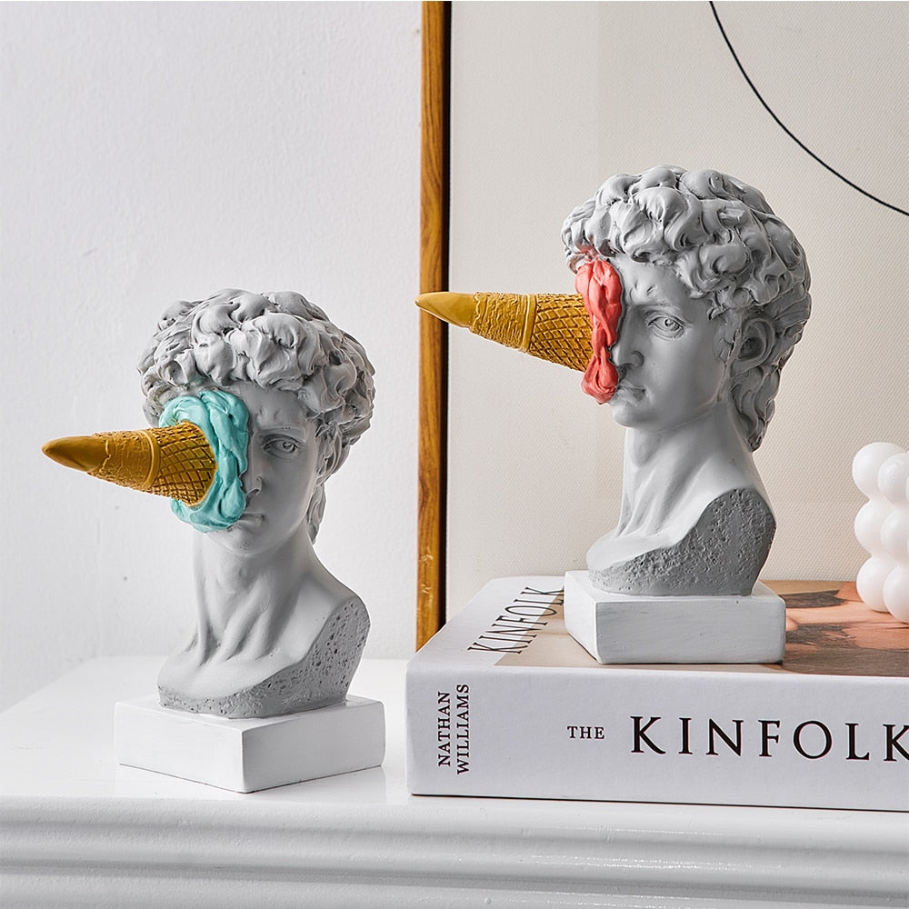 Ice Cream Figurine Sculpture for Playful Home Decor