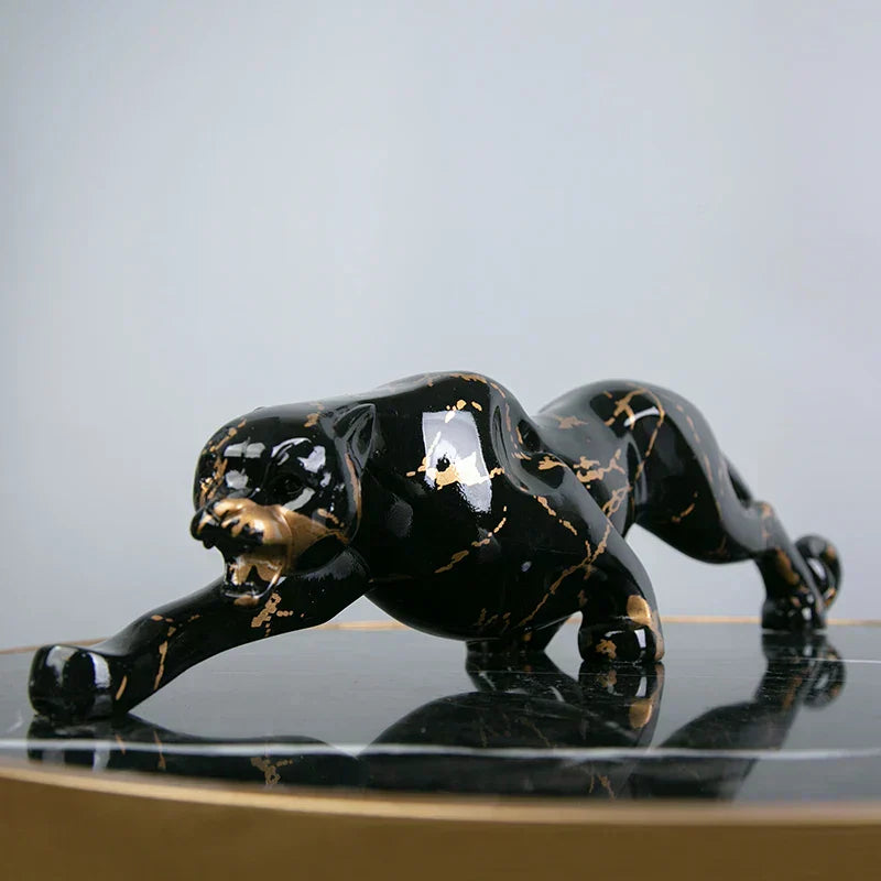 Jaguar Stone Sculpture - Elegant Carved Artwork