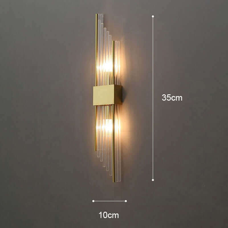 Art Deco Gold Wall Lights with Up & Down Shades