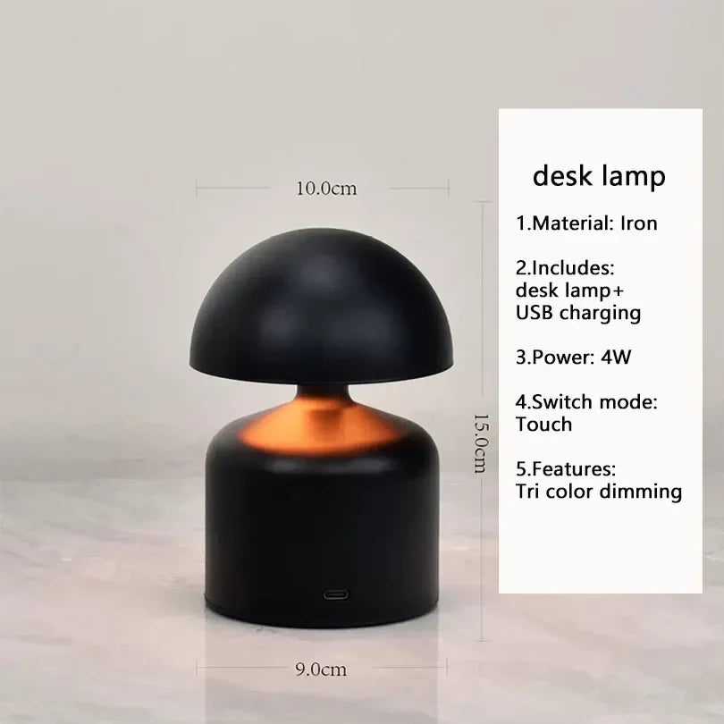 Rechargeable Metal LED Desk Lamp with Touch Control and 3 Color Temperatures