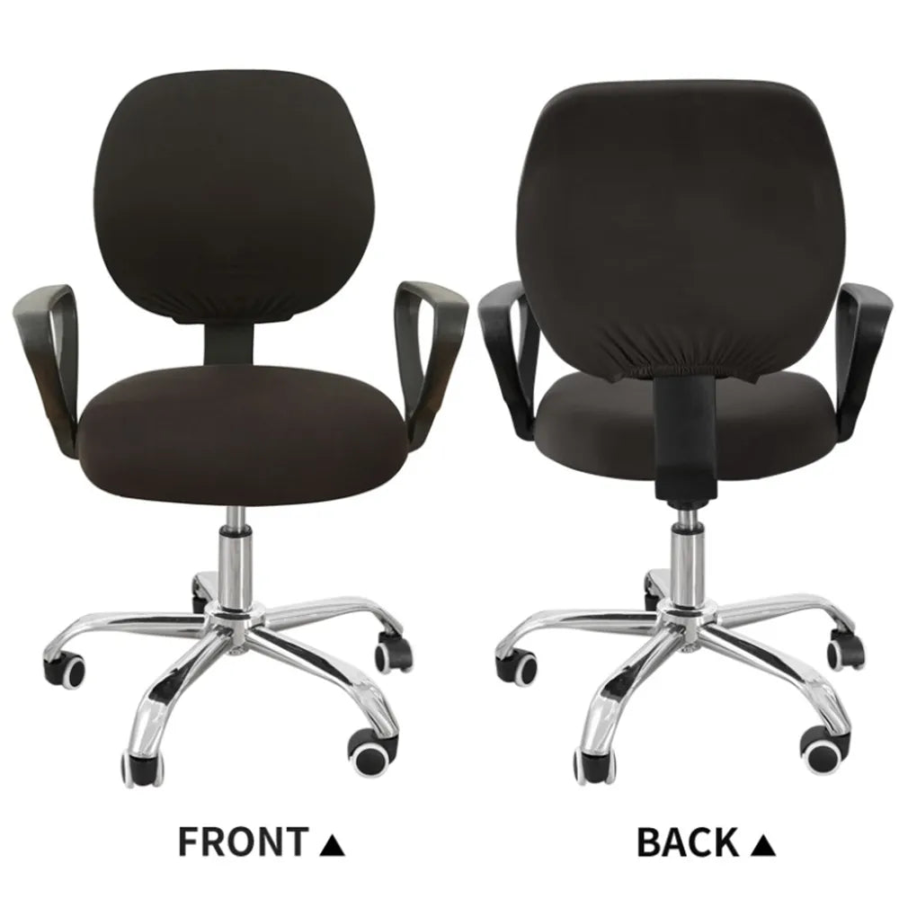2-Piece Solid Color Spandex Office Chair Covers