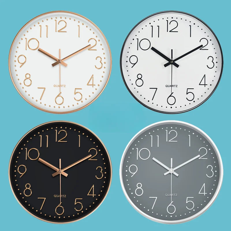 Minimalist 20 cm Nordic Wall Clock in Plastic and Glass