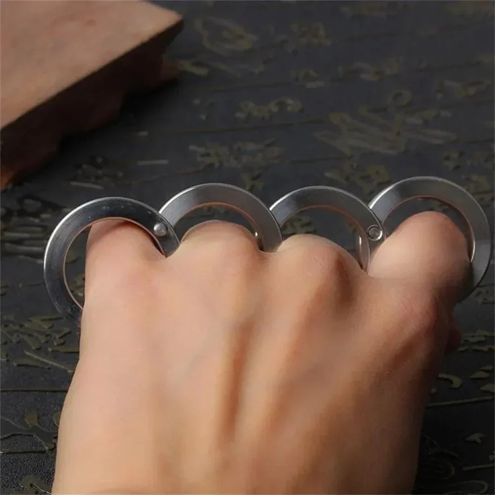 Stainless Steel Foldable Self-Defense Ring