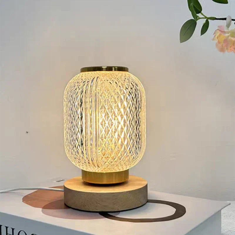 Dimmable Gold Crystal Table Lamp with Touch Control