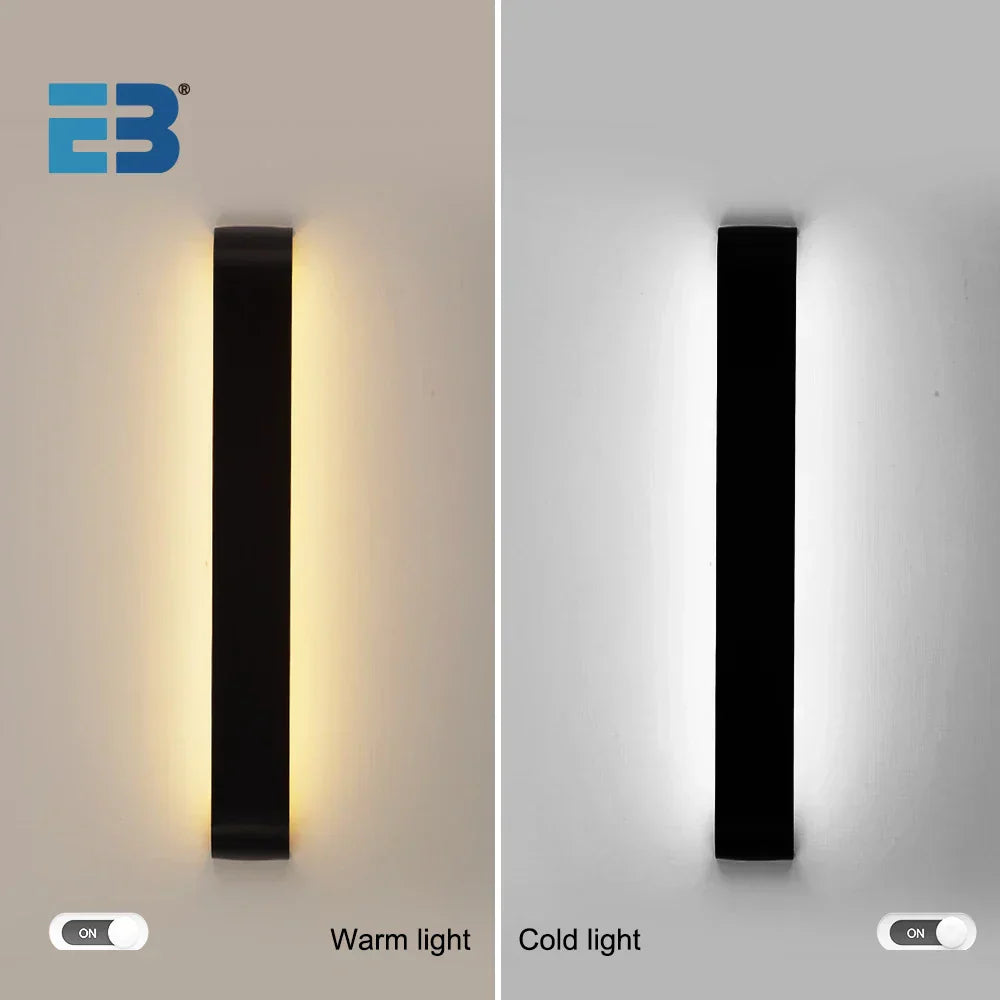 Modern LED Wall Light - Adjustable Color Temperature, Aluminum, Black or White, 5W-18W