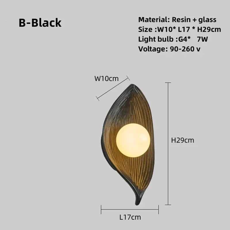 Gold Leaf LED Wall Lamp