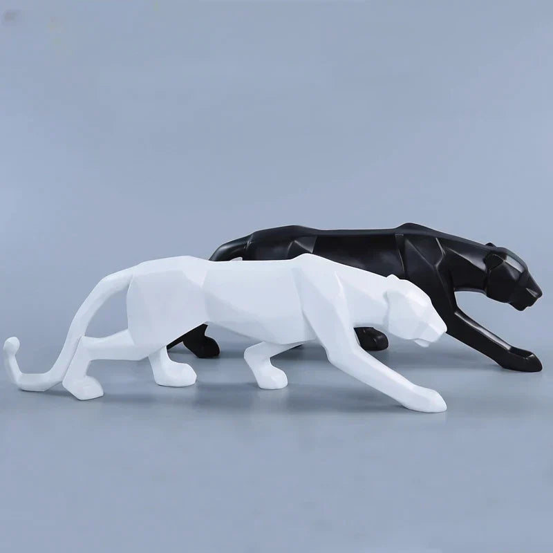 Abstract Leopard Sculpture in Resin for Modern Home Decor