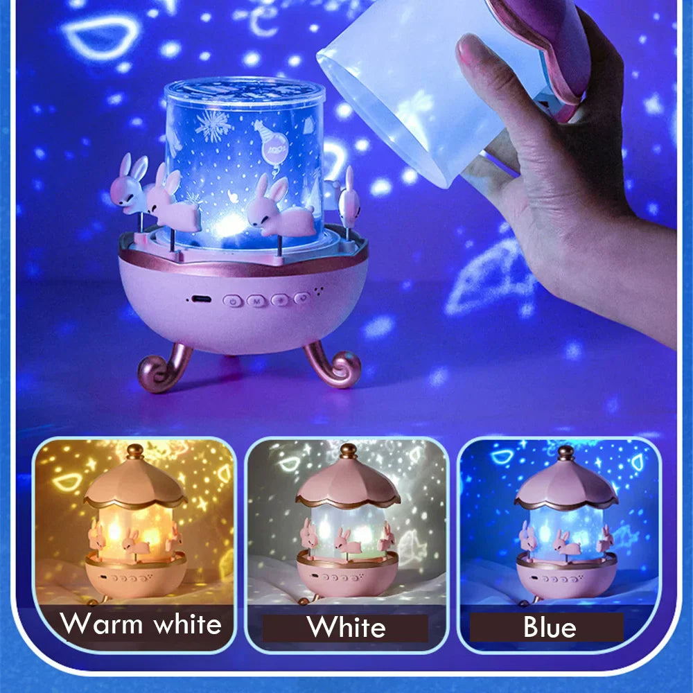 Magical Bunny LED Night Light Projector for Kids