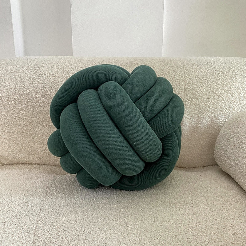 Knot Shaped Cotton Pillow - 11 Inch Diameter