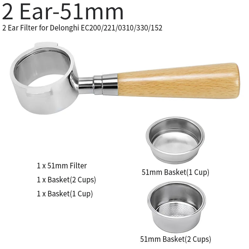 51mm Coffee Portafilter for Delonghi EC680 EC685 Espresso Machine