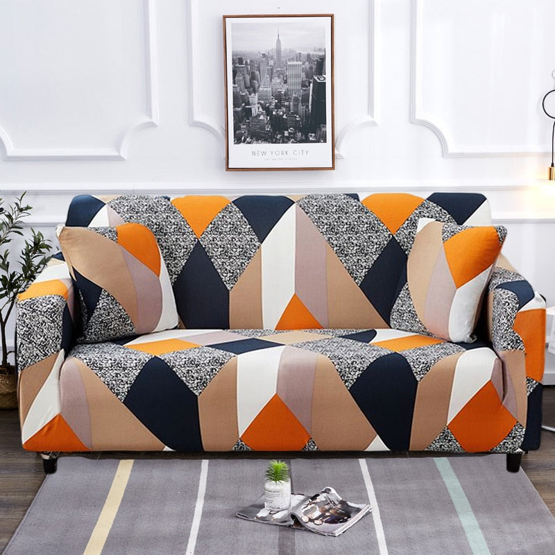 Non-Slip Colorful Elastic Sofa Cover for L-Shaped Sofas