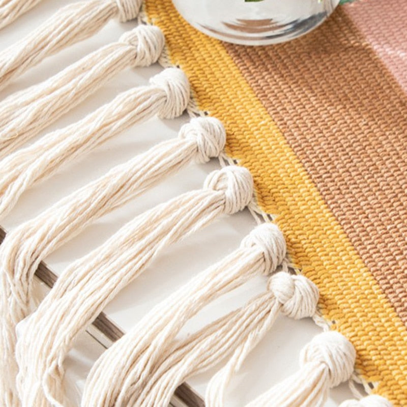 Bohemian Macrame Wall Tapestry with Cotton Tassels