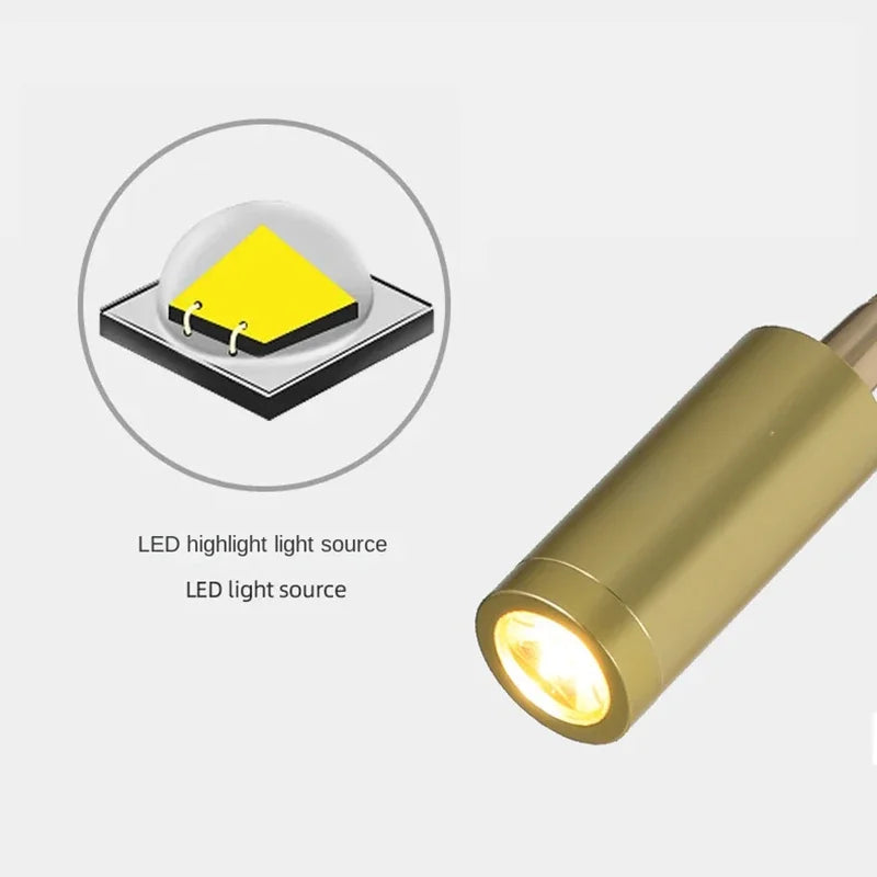 Adjustable LED Wall Lamp with Flexible Arm for Reading and Work