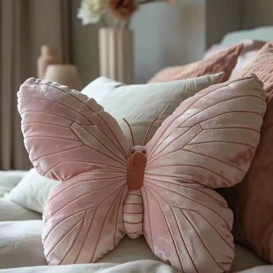 Butterfly Wing Decorative Pillow in Pink