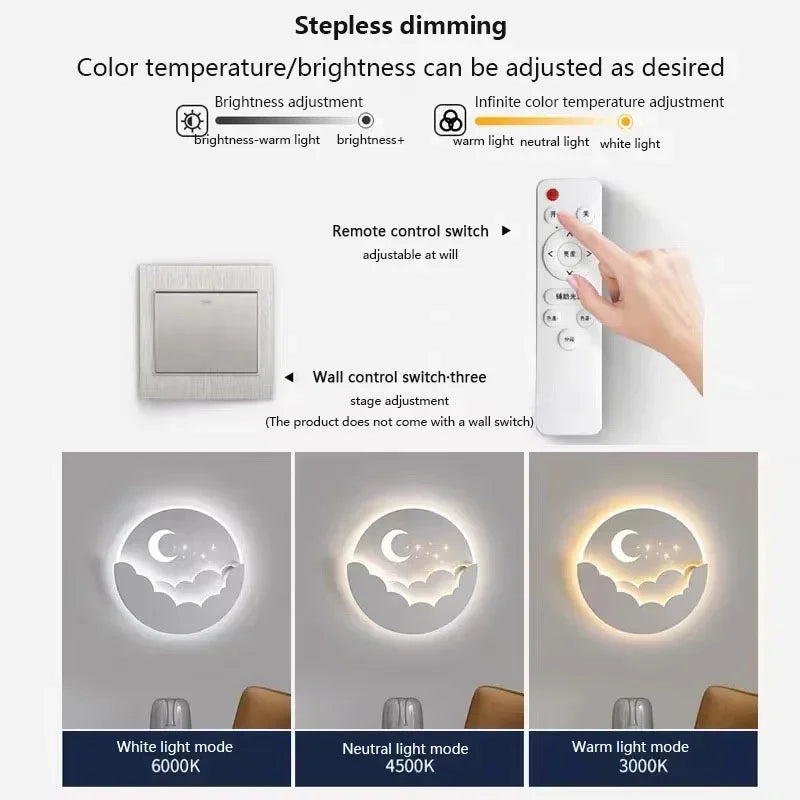 Magical Moon and Stars LED Wall Lamp