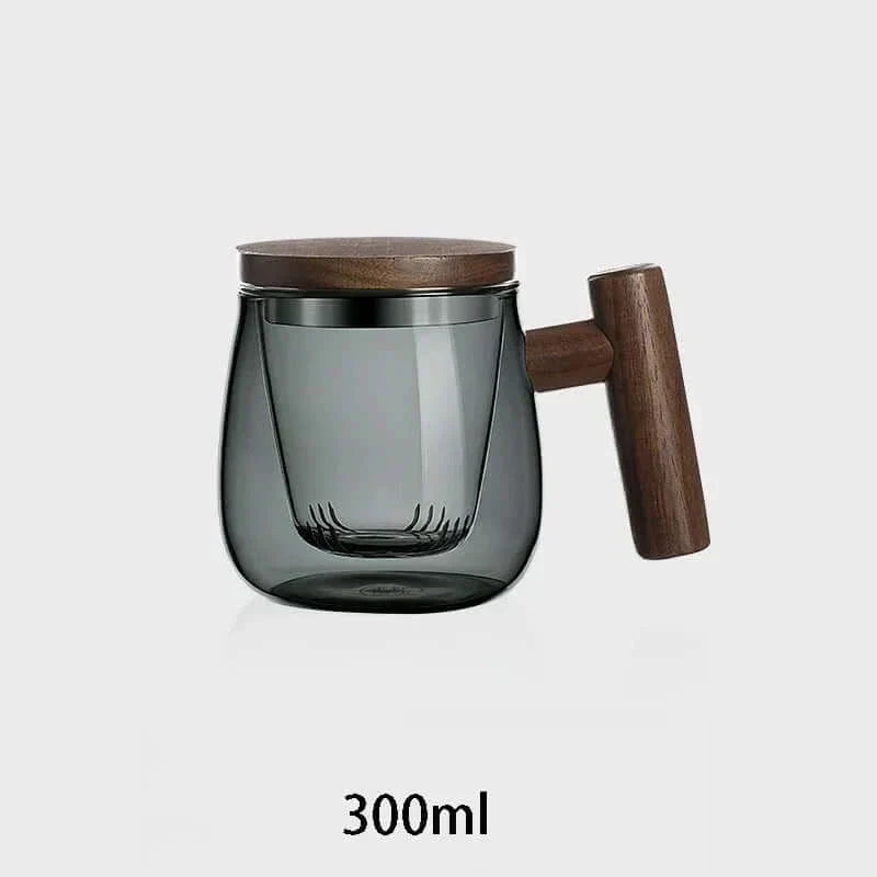Heat-Resistant Glass Tea Cup with Strainer and Lid