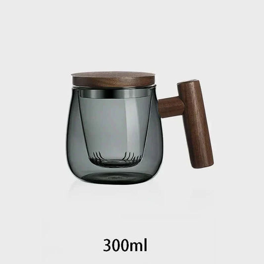 Heat-Resistant Glass Tea Cup with Strainer and Lid