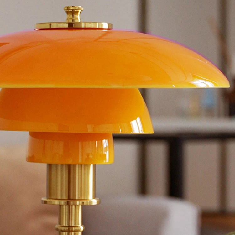 Scandinavian Glass Table Lamp with Retro Design