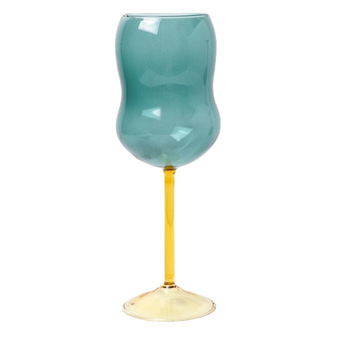 Two-Tone Chubby Wine Glass in Borosilicate Glass
