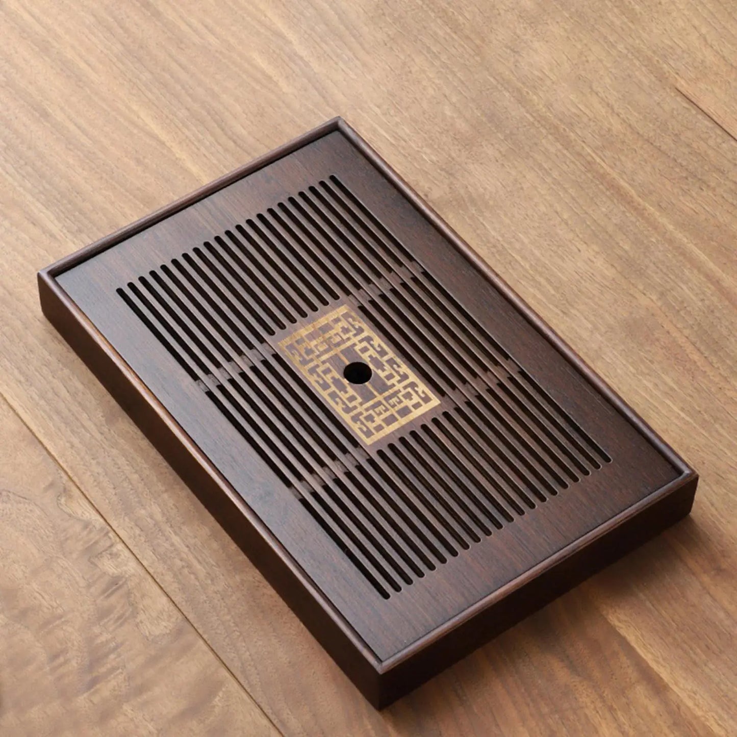 Bamboo Chinese Tea Tray with Removable Water Storage and Quick Drainage