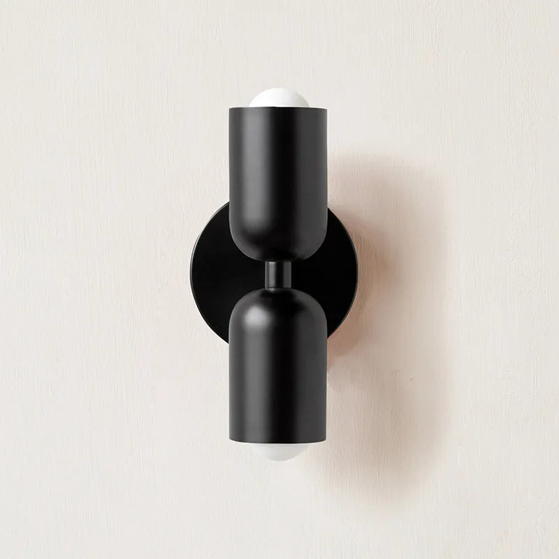 Double Headed Black Wall Lamp with Upward and Downward Light